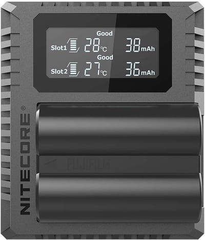 Dubbele Batterijlader - Camera Accu Oplader - Snel Batterijen Laden - Intelligent Laadbeheer - Compact Ontwerp