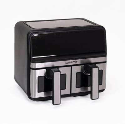 Swiss Pro+ SPAF8L2G - Dubbele Airfryer - 8L - 2400W - Dual Zone Technologie
