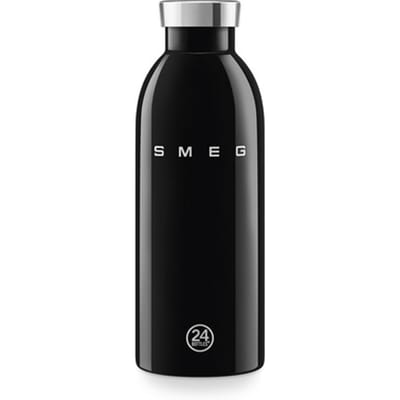SMEG x 24Bottles WBF01BL Thermosfles - Geïsoleerde Drinkfles - 500 ml - Dubbelwandig RVS - Houdt 12 Uur Warm & 24 Uur Koud - Lekvrij - '50s Style - Zwart