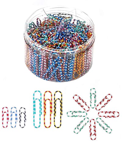 Solidchoice - 450 Stuks Kantoorpapierclips in Kleurrijke Zebra Doos