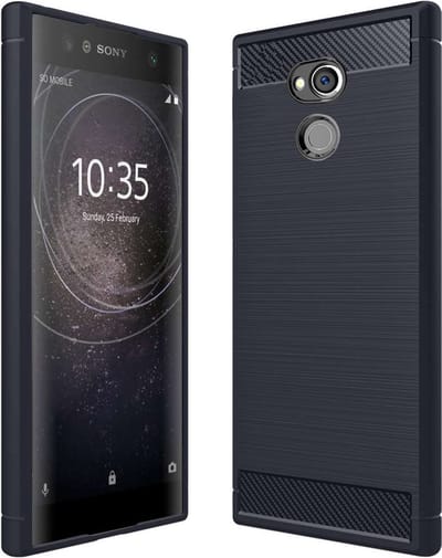 ebestStar - Hoes geschikt voor Sony Xperia XA2 Ultra, XA2 Ultra Dual (2018), TPU Bescherming Cover, Koolstof Design Hoesje, Donkerblauw