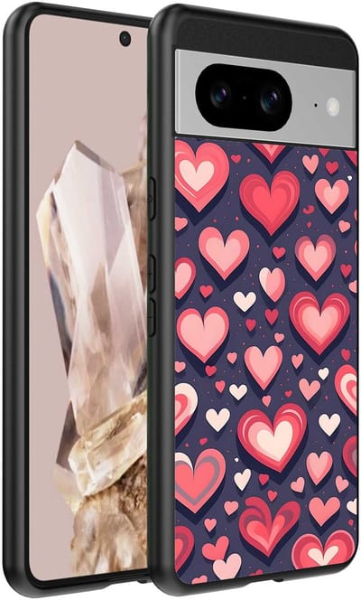 Geschikt voor Google Pixel 8 Pro Telefoonhoesje met Hartjes Opdruk - TPU Backcover Case With Heart Design - Smartphonica geschikt voor Google Pixel 8 Pro