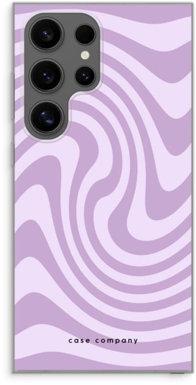 Case Company® - Hoesje geschikt voor Samsung Galaxy S24 Ultra hoesje - Swirl Paars - Soft Cover Telefoonhoesje - Bescherming aan alle Kanten en Schermrand