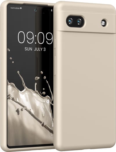 kwmobile telefoonhoesje geschikt voor Google Pixel 6a - Hoesje met siliconen coating - Smartphone case in crème