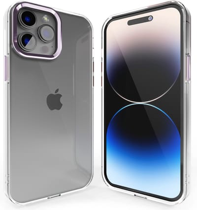 Coverzs telefoonhoesje geschikt voor Apple iPhone 11 Pro hard case met metalen camera bumper - doorzichtige hard cover met opstaande randen rondom camera - camera bescherming - paars