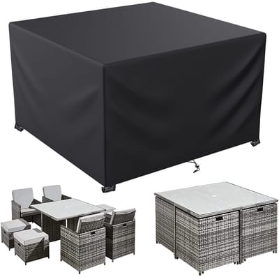Dailygoods- Beschermhoes Waterdicht - Beschermhoes Tuintafel - Beschermhoes Tuinmeubelen - UV-Bescherming - 600D Oxford-Stof - 150 x 150 x 75 cm - Buitenmeubelhoes