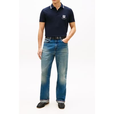 Tommy Hilfiger Pique Badge Regular Polo Desert Sky Größe: M | Poloshirts Outlet | Herren