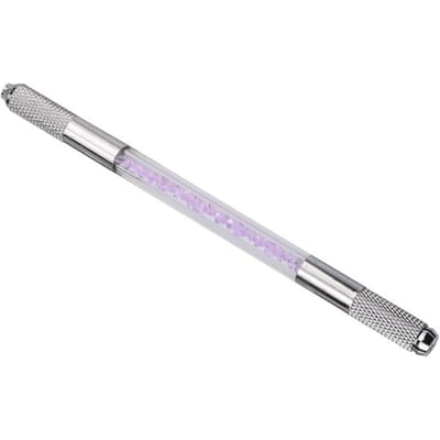 Stylo de microblading manuel pour éviter de glisser Outil de stylo de tatouage traditionnel pour eye-liner pour sourcils Blanc violet
