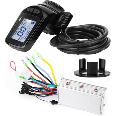 Contrôleur de Moteur Brushless 24V 350W Écran LCD Accélérateur au Pouce pour Vélo Électrique Trottinette