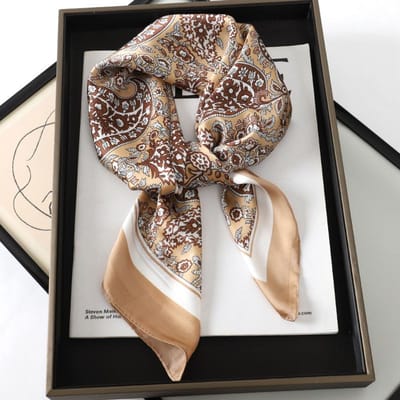 Écharpe de Luxe 60 Couleurs Femme 70*70Cm Sensation Soie Carré Enveloppement Cheveux Foulard Satin Châle Grande Taille Bandeau Turban Hijab Mouchoir 70x70cm gray
