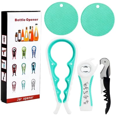 Multifunctionele Blikopener – Antislip Potopener & Wijndeksel – Ergonomisch & Arbeidsbesparend - Wit