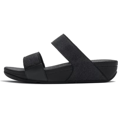 FitFlop Lulu Shimmerglitz Slides Dames Slippers - Zwart