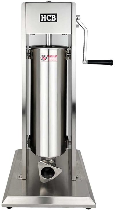 HCB® - Professionele Horeca Worstvuller - verticaal - 7 liter - RVS / INOX - Worstenmaker - Worstmachine - 30x30x83 cm (DxBxH) - 13 kg - 1657