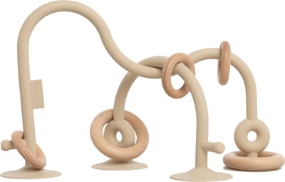 Baby's Only Kralenspiraal - Baby spiraal voor onderweg - Monteerbaar op elk glad oppervlak - Motorisch Babyspeelgoed - 100% BPA-vrije siliconen - Warm Linen