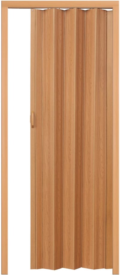 tectake® Vouwdeur harmonicadeur - Vouwwand - Met handgreep – Waterbestendig en plaatsbesparend – 80x203 cm – Lengte op maat snijdbaar en met magneetsluiting - Hazelaar