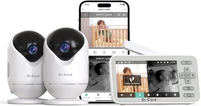 Slimme WiFi Babyfoon met 2 Camera's, 4 inch Display en App