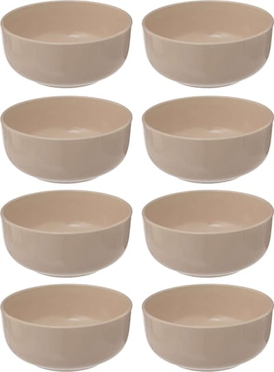 Secret de Gourmet Soepkommen/schaaltjes - 8x - Santorini - keramiek - D15 x H6.5 cm - beige