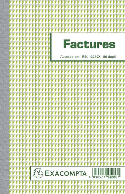 Exacompta 10x Facturen 21x13,5cm 50 blad doorschrijfpapier dupli Franstalig - - 13280X