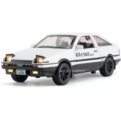1:30 Modèles de Voitures Anciennes Ae86 Jouets Voitures Miniatures en Métal Moulé Sous Pression 4 Portes Ouvertes Son Lumière Tirer en Arrière Véhicules de Simulation Cadeaux pour Enfants