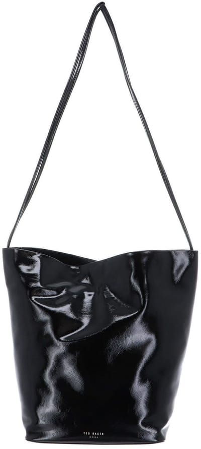 Ted Baker schoudertas Kayylyn Thin Strap Mini Crinkle Bag Black zwart