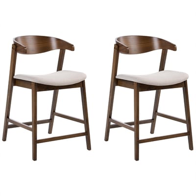 LILLY - Barstoel set van 2 - Donkerbruin/Beige - Polyester