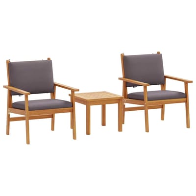 vidaXL - Tuinbank - Set - 3 - st - 2-Aantal - zitplaatsen - Antraciet