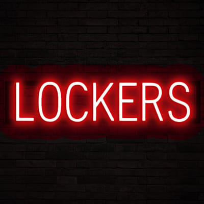 LOCKERS - Lichtreclame Neon LED bord verlicht | SpellBrite | 69,56 x 16 cm | 6 Dimstanden & 8 Lichtanimaties | Reclamebord neon verlichting