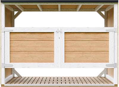 Timbela M982A-HARVEST HONEY - LP SmartSide Kliko ombouw - 3x240L - met deuren - container ombouw hout