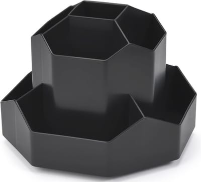 SnelShoppen - FRETONBA Draaibare Pennenhouder 360° - Grote Capaciteit met 9 Vakken - Organisator voor Bureau, Kantoor, School en Thuis - Zwart