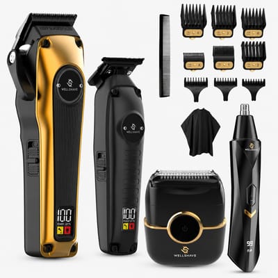Wellshave Barber Bro 3.0 - Barber Set - Kappers set - Tondeuse Mannen - Foil Shaver - Hair Clipper - Kappers Tondeuse - Trimmer voor haar & baard - Neustrimmer - Head Shaver - Tondeuse set