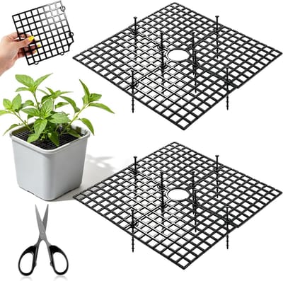 Beschermnet voor Planten, Set van 2, Kattenbescherming, 30 cm, Vierkant, Voor Bloempotten, Dierveilig, Milieuvriendelijk, Geschikt voor Binnenplanten en Huisdieren