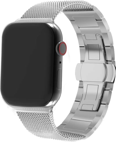 Strap-it Alcantara bandje Geschikt voor Apple Watch Series 1/2/3/4/5/6/7/8/9/10/11/SE/SE2/SE3/Ultra (2/3) in de afmetingen 44mm / 45mm / 46mm / 49mm - bandje gemaakt van kunstleer - Smartwatchbandje met gespsluiting (grijs)