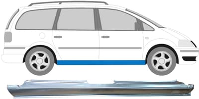 Volledige dorpel voor Ford Galaxy 1995-2010 / Rechts