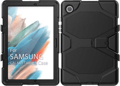 Samsung Tab A8 Hoes Extreme Robuuste Armor Case Hoesje Tablethoes - samsung tab A8 screenprotector Ingebouwde Extreme protectie Army Backcover hoes