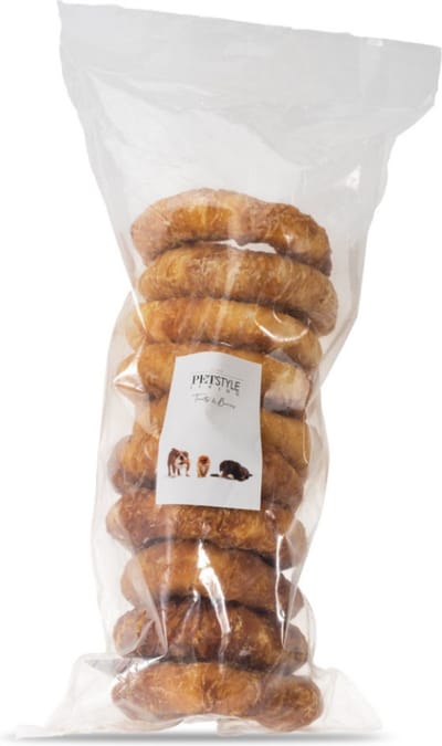 Petstyle Living Gepofte Ringen met Kip - Hondensnacks - 12,5cm - 10 Stuks - Donut Hond