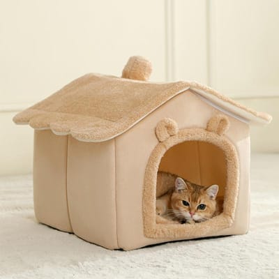 Opvouwbaar Huisdierhuis Verwijderbaar Wasbaar Kattenhuis Puppy Cave Sofa Huisdierbed Huis voor Extra Kleine Honden en Kleine en Middelgrote Katten S
