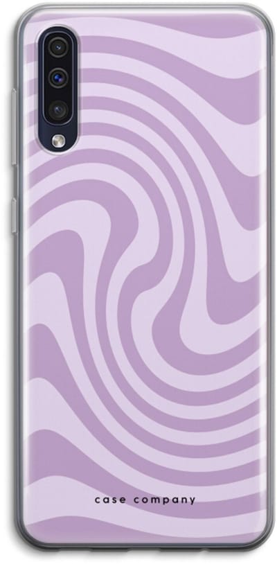 Case Company® - Hoesje geschikt voor Samsung Galaxy A50 hoesje - Swirl Paars - Soft Cover Telefoonhoesje - Bescherming aan alle Kanten en Schermrand