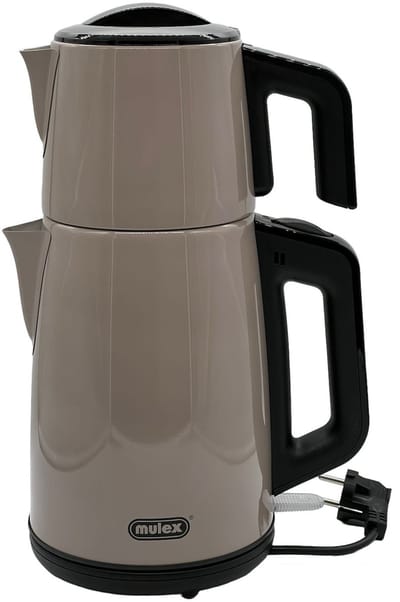 Mulex | MX055 Tea express | elektrische Turkse theepot | Beige Rvs | - 2.0L + 1.2L | Led-indicator | 360° basis | 1650 W