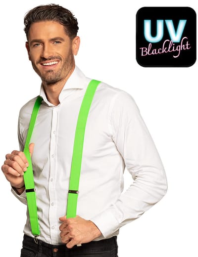 Boland - Bretels Basic neongroen Groen,Neon - Volwassenen - Unisex - Student -