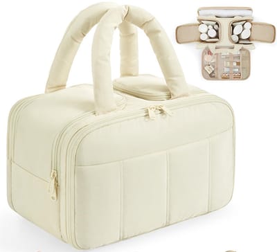 Reistoilettas - Dames - Groot - Pluche toilettas - Elegant en ruim