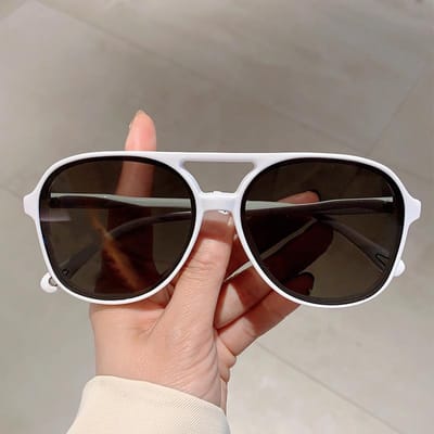 Nouveaux Lunettes Aviateur Dégradé Multicolore Chic Design Élégant Miroir Lunettes Sombres KAMMPT Vintage Double Pont Lunettes de Soleil as picture shows