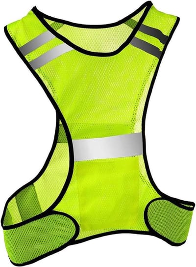 Ultradun Reflecterend Veiligheidsvest in Geel, Aanpasbare Maat voor Nachtwandelingen, Hardlopen en Hondenuitlaten