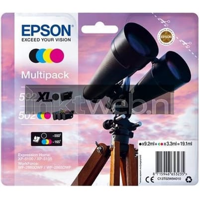 Epson 502XL Multipack - 4 pakker - høj kapacitet - sort gul cyan magenta - original - blækpatron