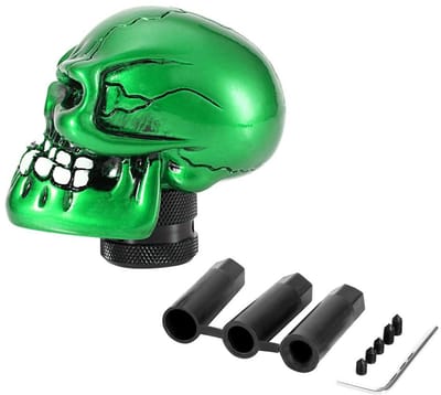 Dailygoods- Pookknop Universeel - Skull Hoofd - Versnellingspook Hoes - Koudgegoten Hars - Hoogte 70 mm - Breedte 53 mm - Diepte 80 mm