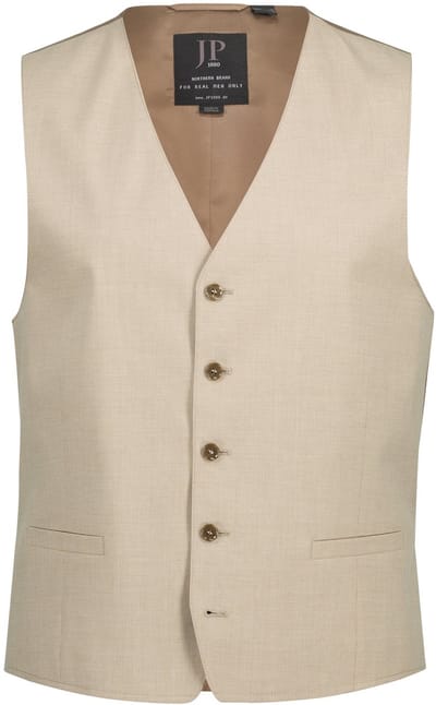 JP 1880 - Heren - Gilet business FLEXNAMIC® mix & match Paris/134 - Zandgrijs - Maat 58