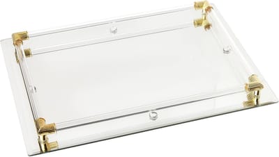 Elegante Make-up Spiegelplateau met Gouden Details - Compact Formaat