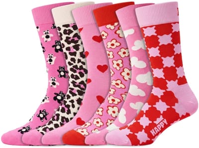 Happy Socks – Roze pakket – 4 Paar Sokken – Dames & Heren - Maat 36-40 – Katoen – Roze