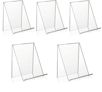 Peysaitr – 5 Stuks Acryl Boekstandaard - Boekhouder & Folderhouder - Duidelijke Display Standaard Voor Boeken, Foto’s & Tijdschriften - 10x12,5x13cm - Transparante