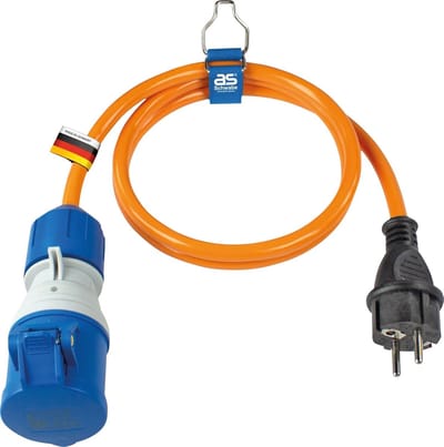 Adapterkabel CEE - Verlengsnoer Camping - Stroomvoorziening Buiten - Met Spanningsindicator - 1.5 Meter - Oranje