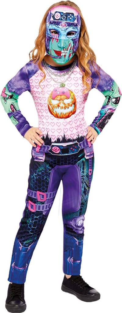 Amscan Verkleedkostuum Gamer Girl Roze Maat 104-116 2-delig